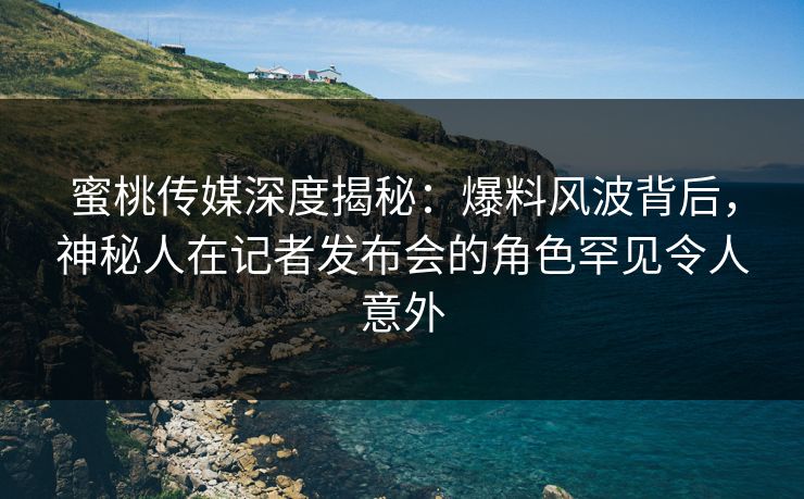 蜜桃传媒深度揭秘：爆料风波背后，神秘人在记者发布会的角色罕见令人意外
