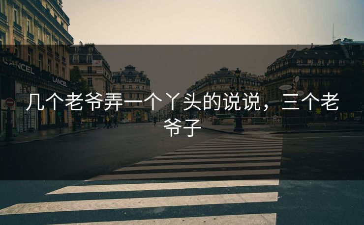 几个老爷弄一个丫头的说说,三个老爷子